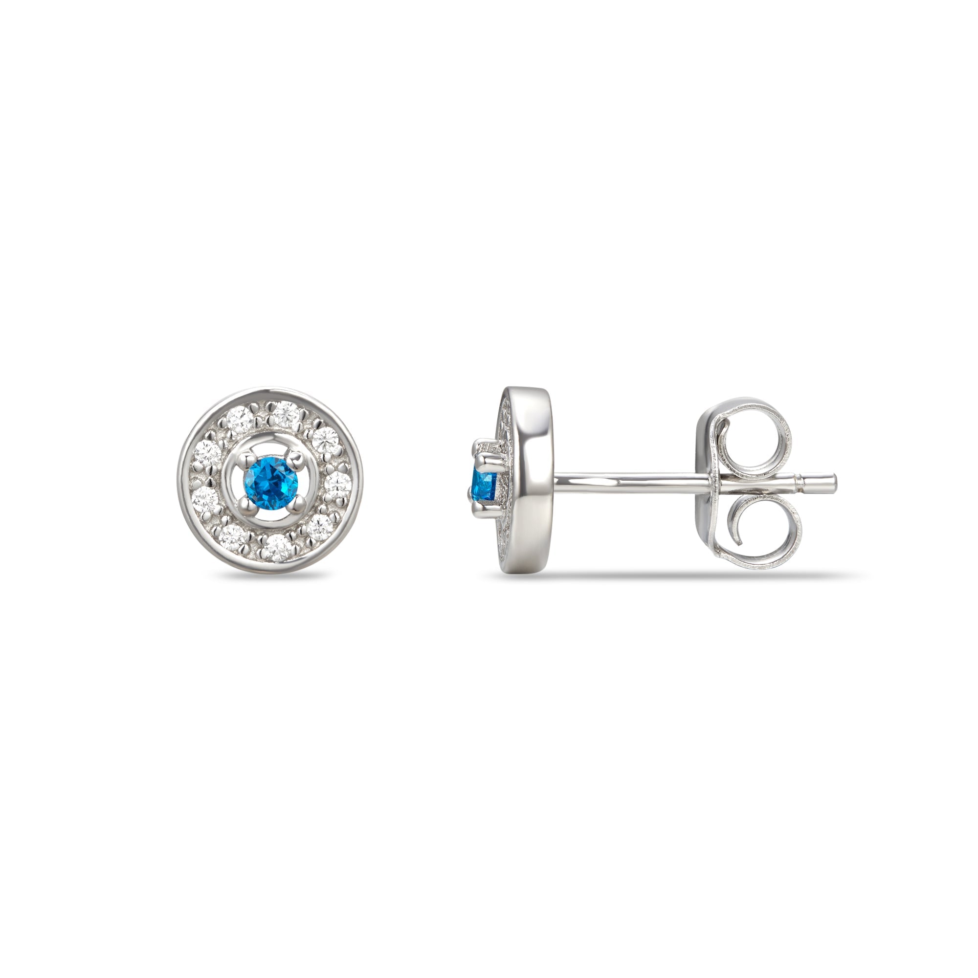 December Cubic Zirconia Birthstone Stud Earrings