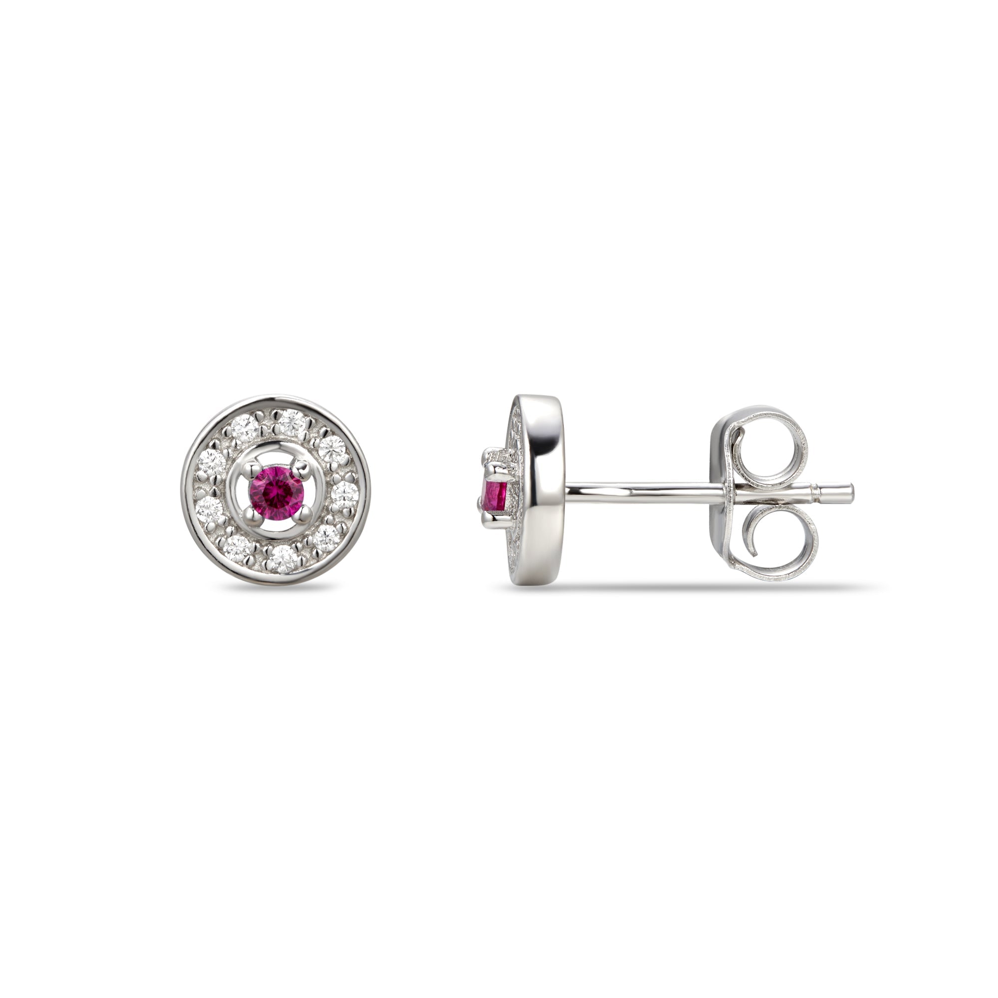 July Cubic Zirconia Birthstone Stud Earrings