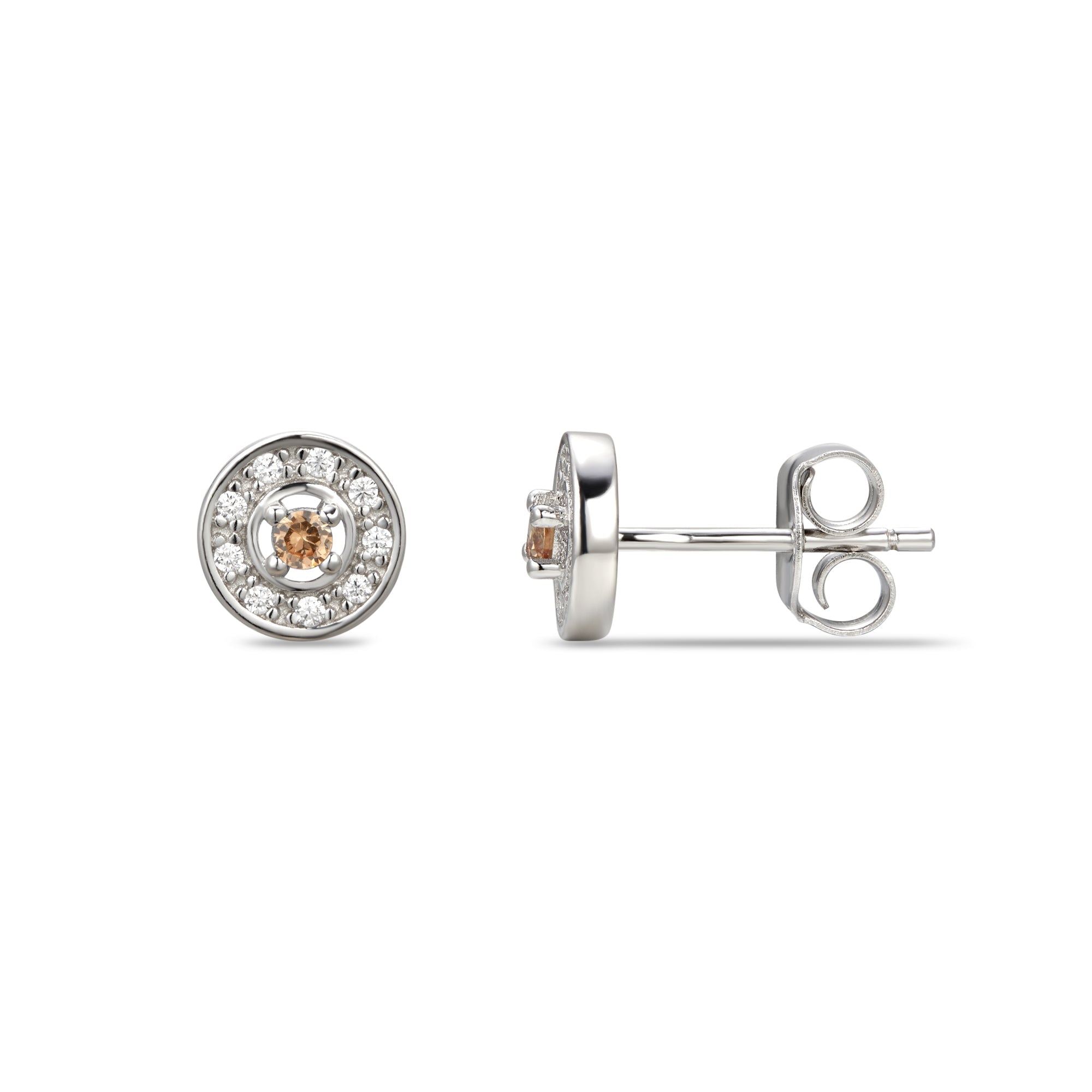 June Cubic Zirconia Birthstone Stud Earrings