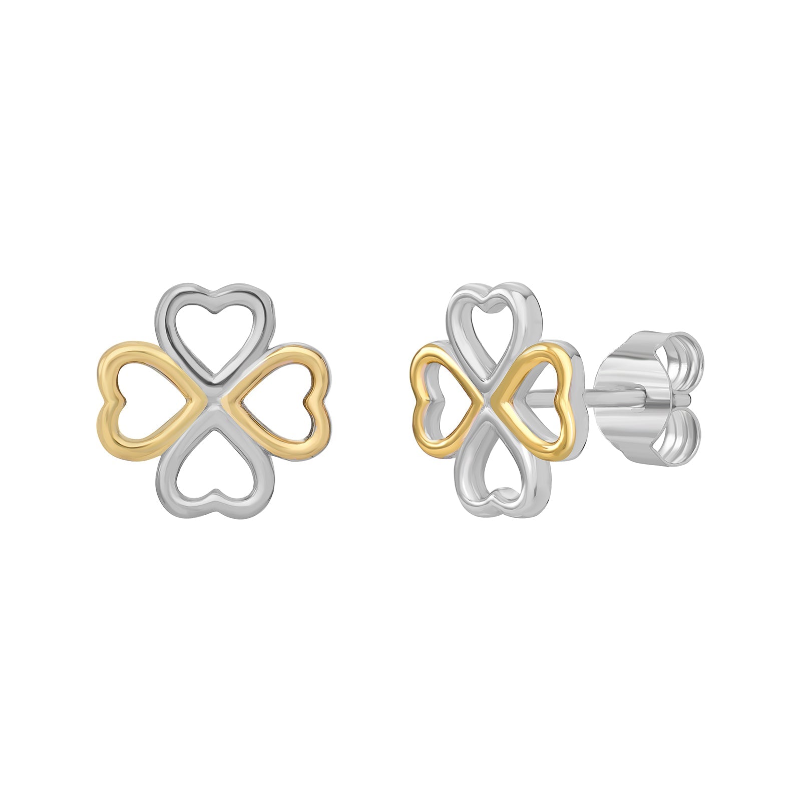 Clover Heart Stud Earrings