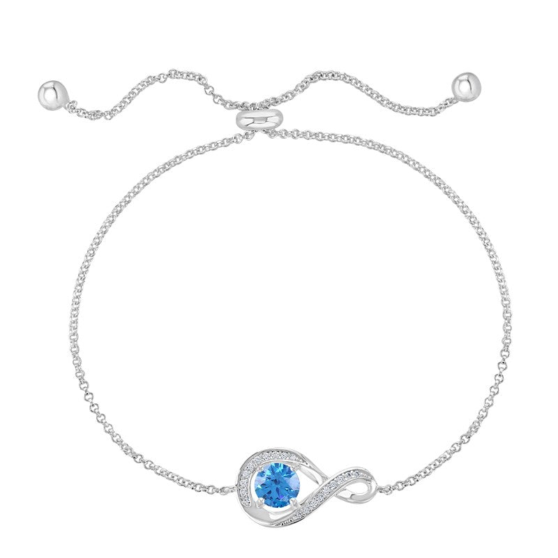 December Birthstone Infinity Bolo Bracelet