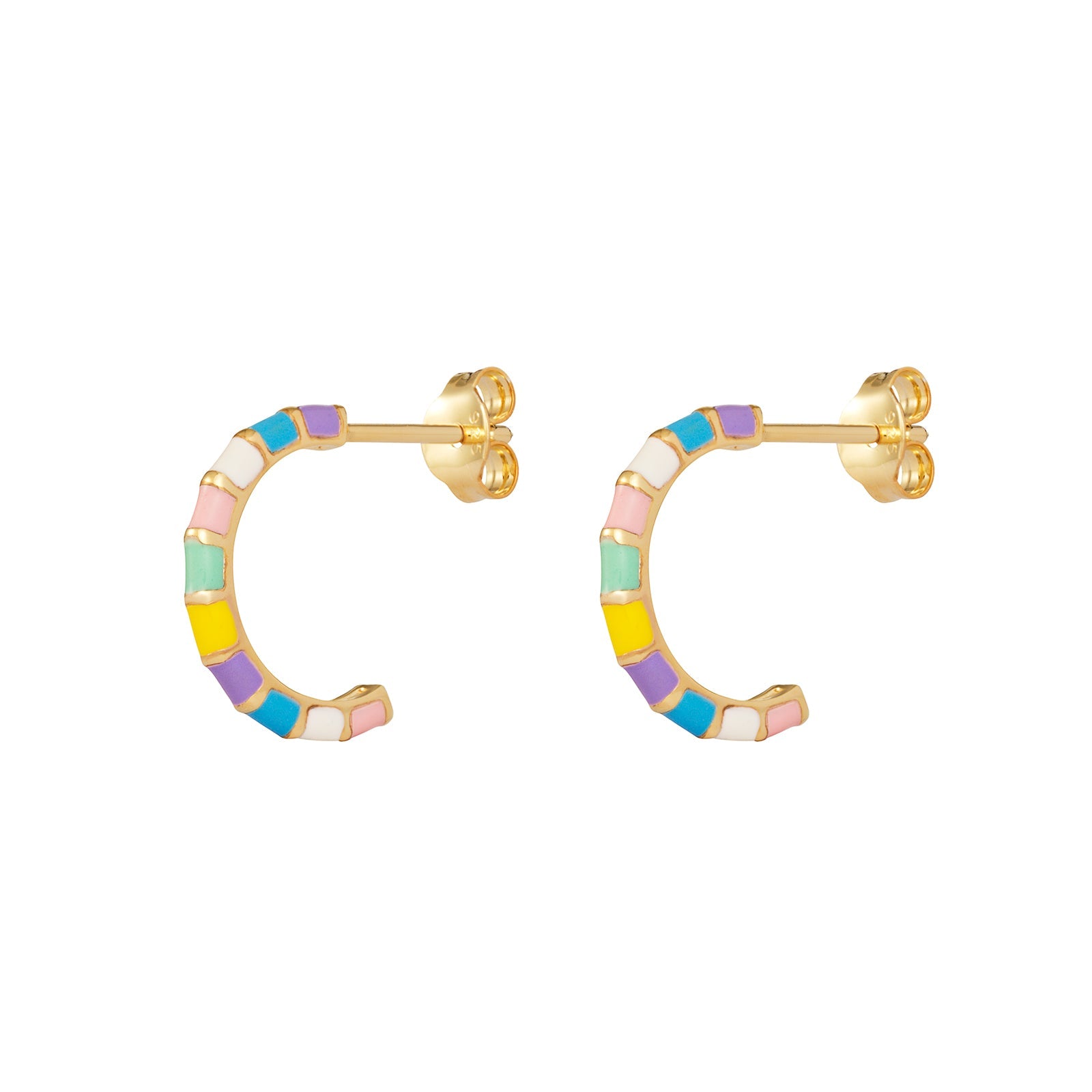 Enamel Rainbow Hoops