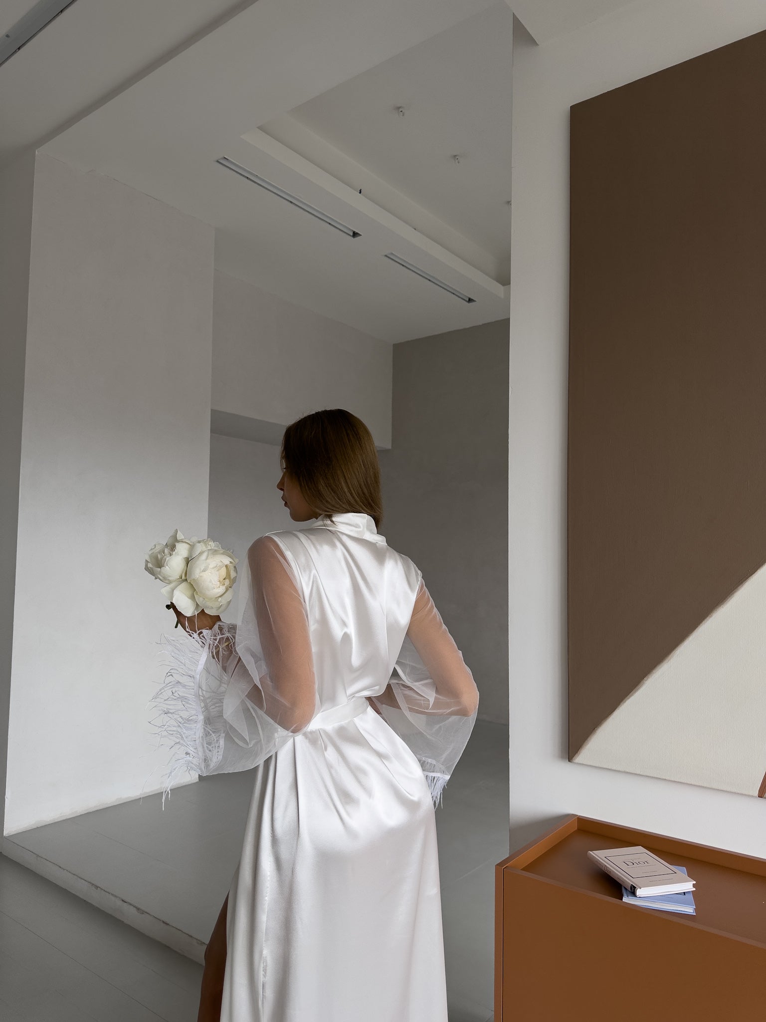 GODDESS White Satin Robe