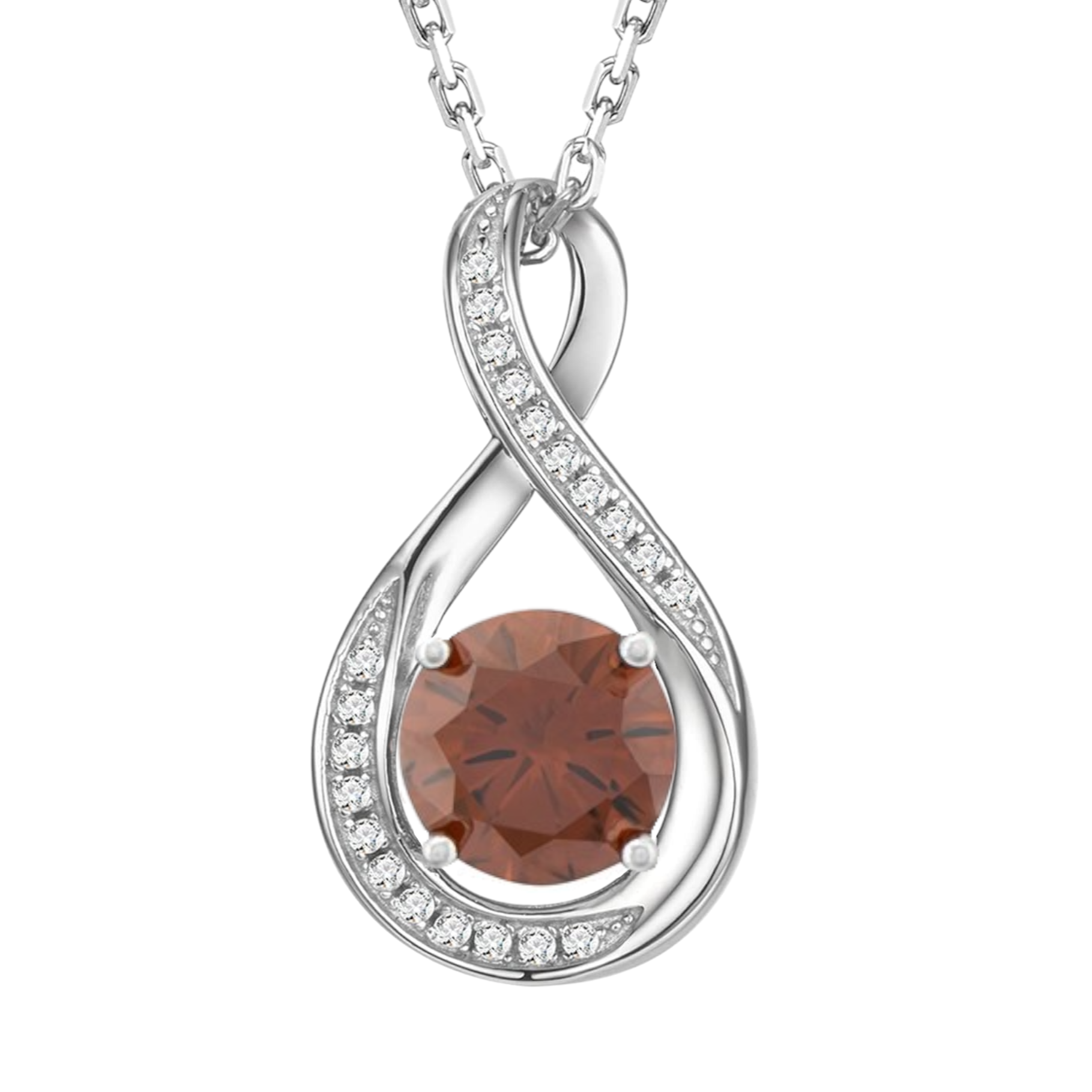 June Birthstone Infinity Pendant Necklace