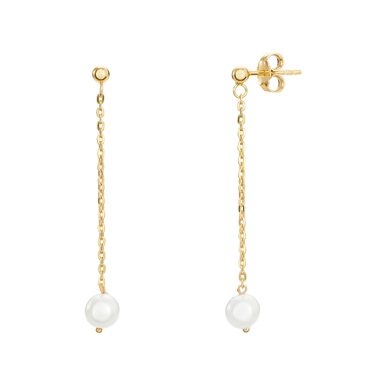 Pearl Chain Drop Earrings