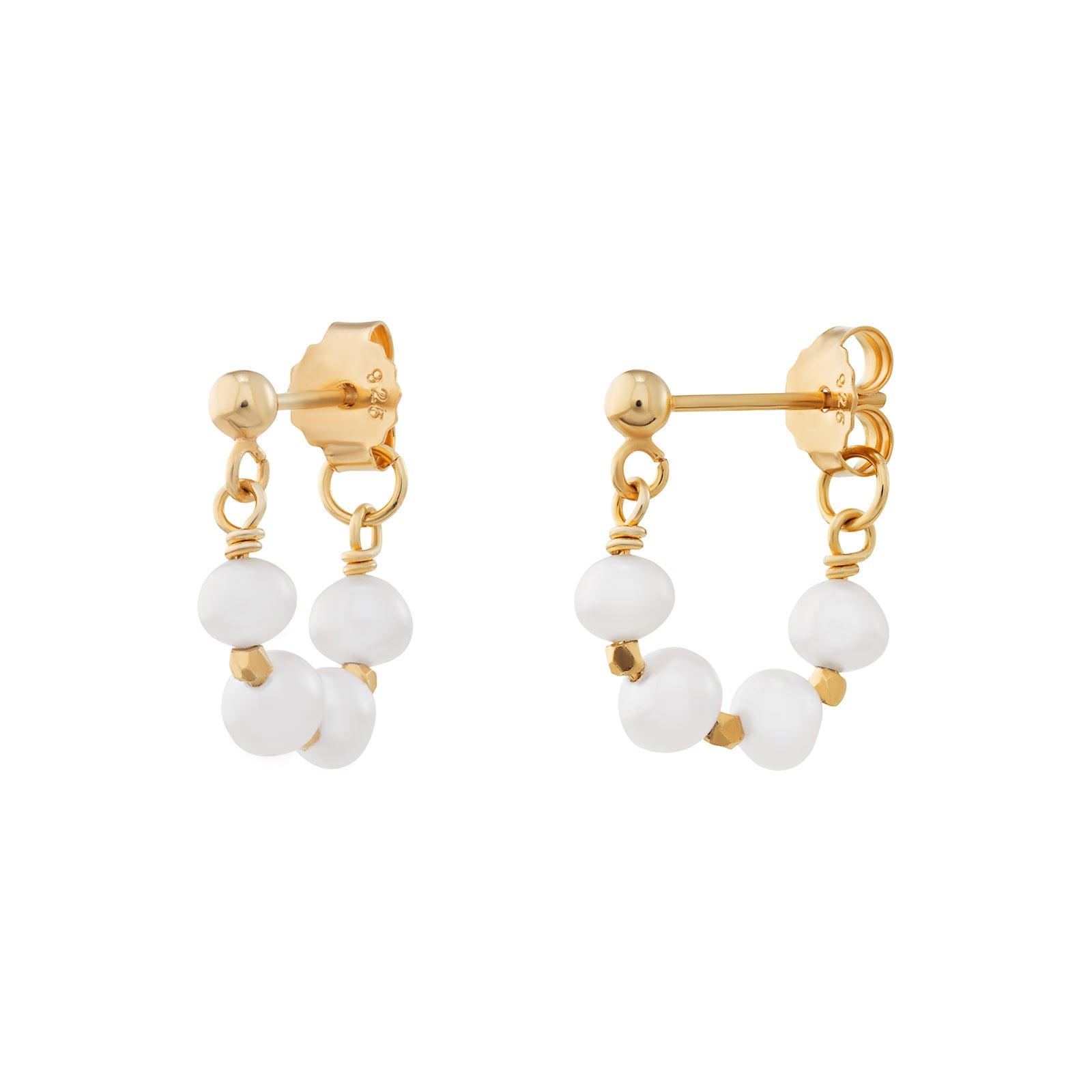 Pearl Drop Hoop Earrings