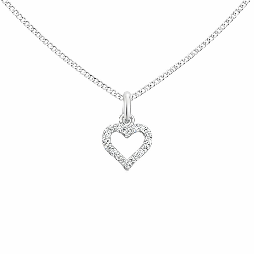Cubic Zirconia Heart Pendant Necklace