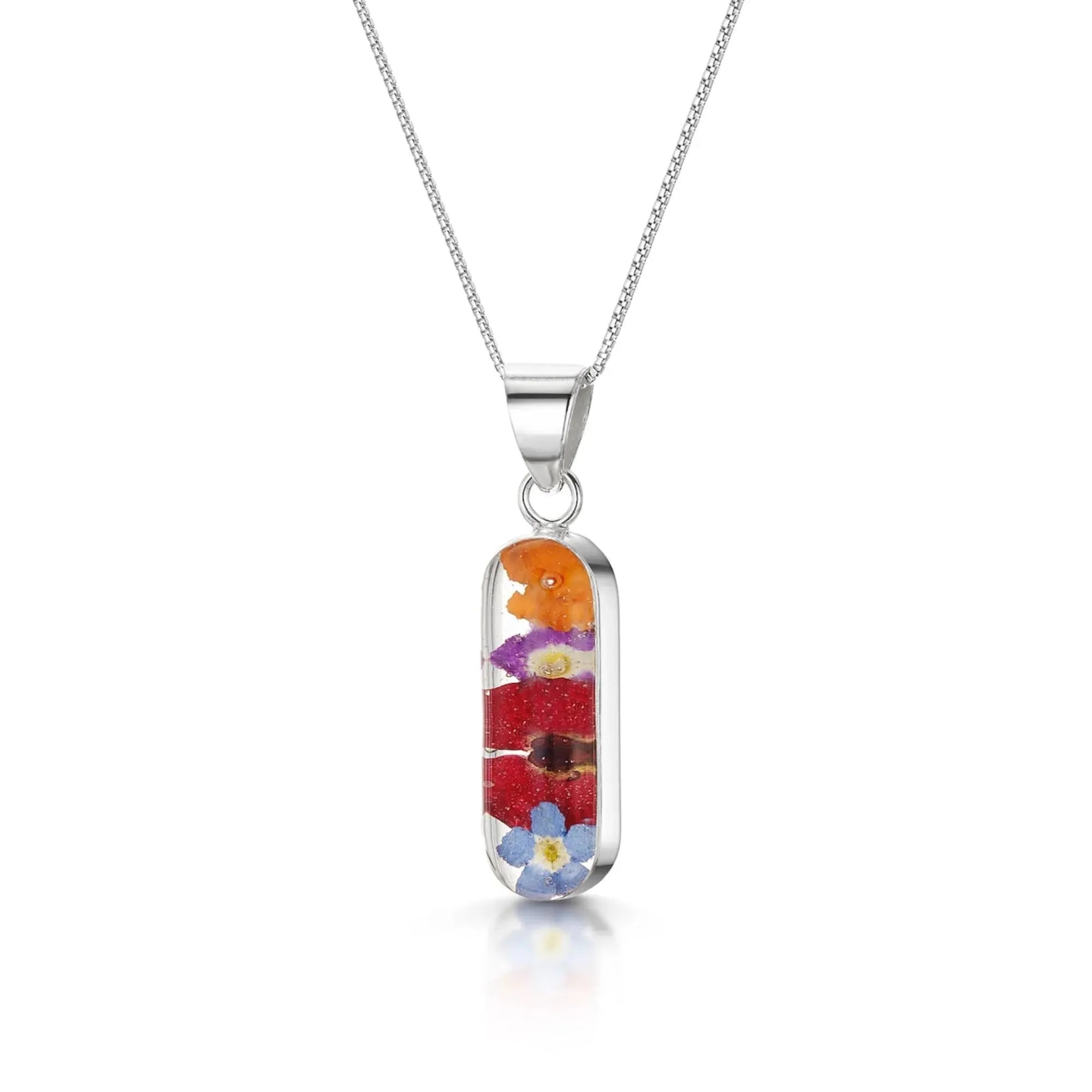 Flower Necklace by Leela Oval Flower Pendant