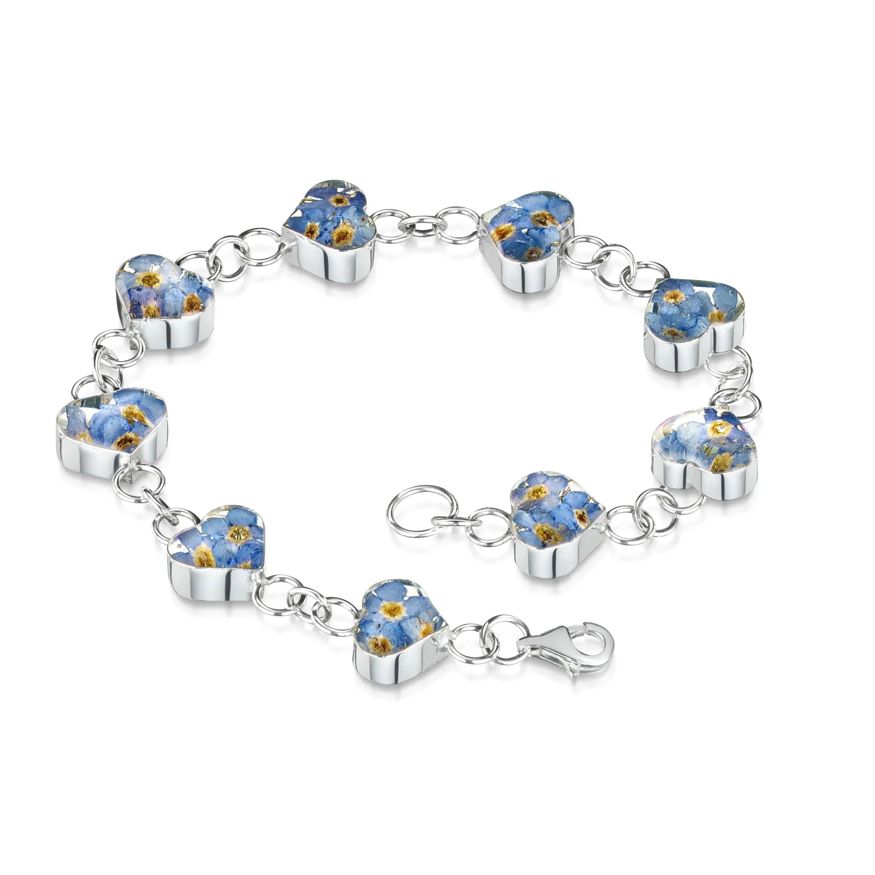 Forget-Me-Not Heart Bracelet Sterling Silver & Gold-Plated