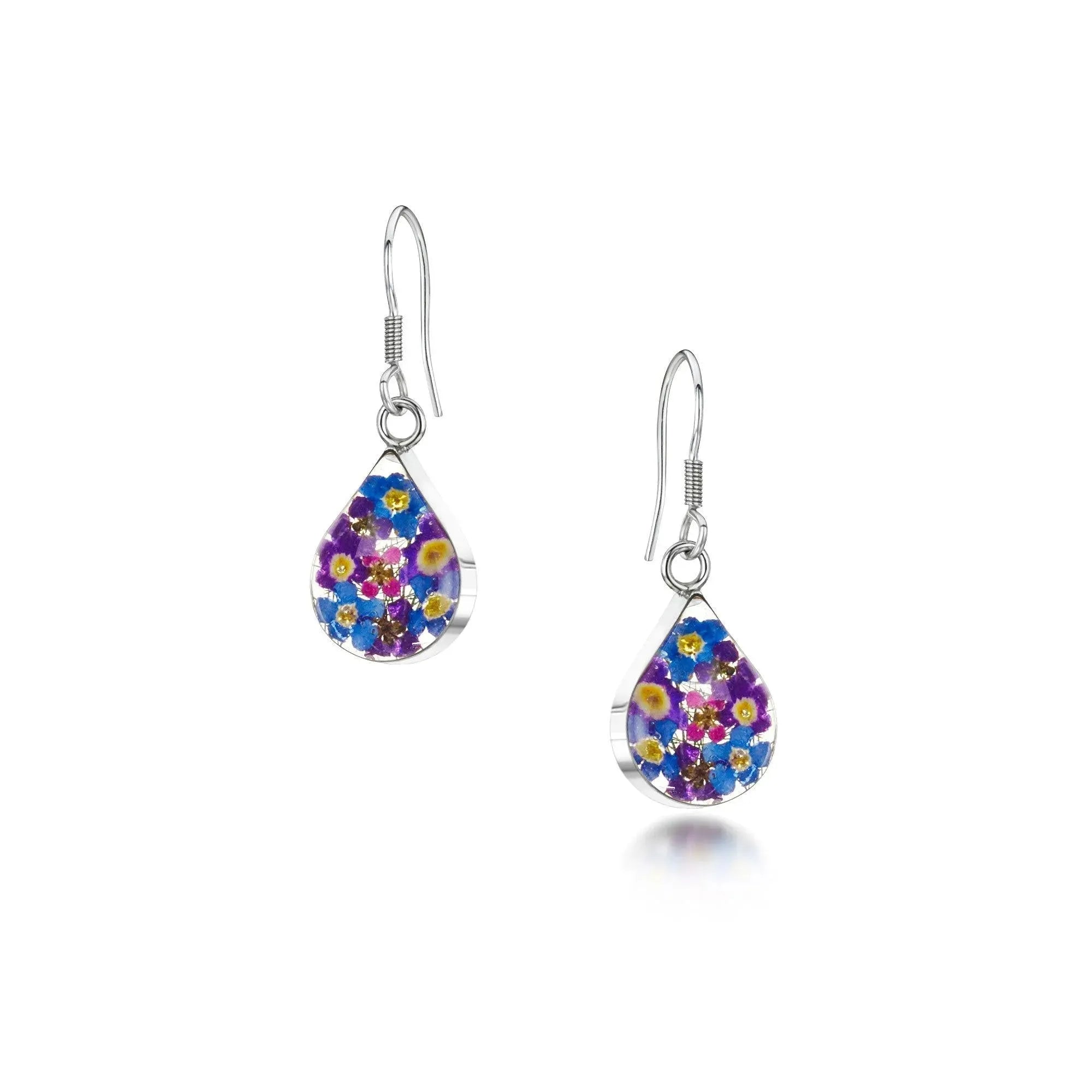 Purple Haze Silver Teardrop Drop Earrings