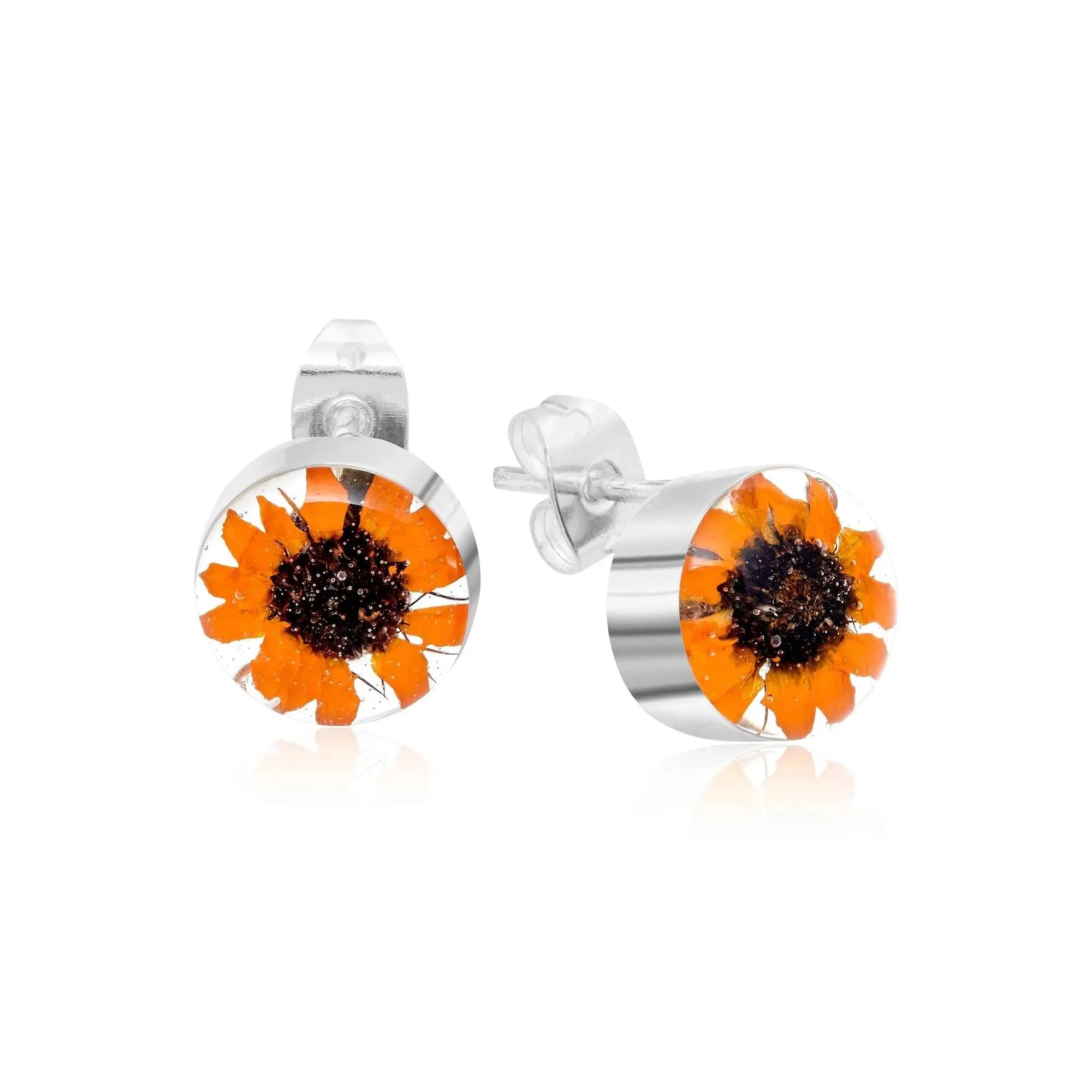 Sunflower Sterling Silver Stud Earrings