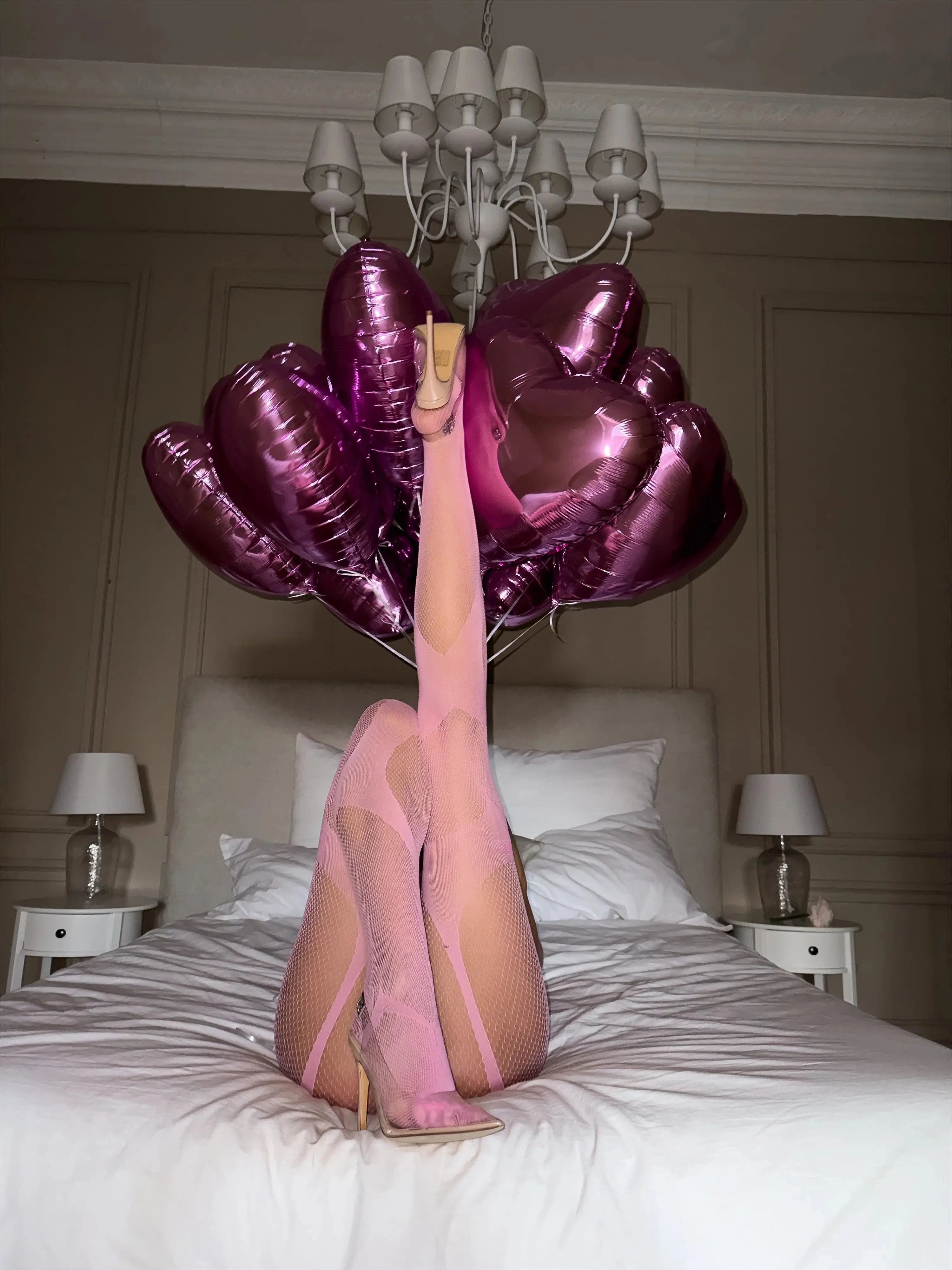 TRIPLE X Fishnet Bodysuit - Pink