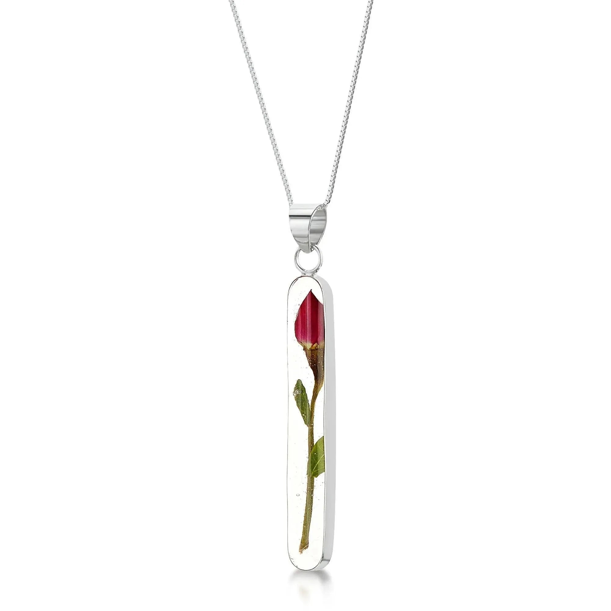 Mini Rose Sterling Silver Pendant Necklace